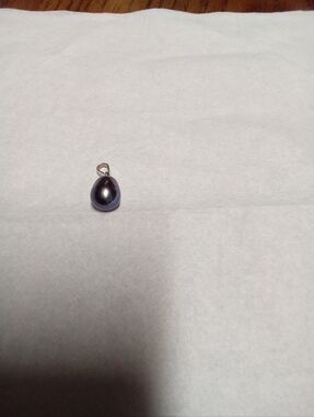 Teardrop Pearl Pendant in Iridescent Gray-Blue Mystic 0269 Setting No Chain